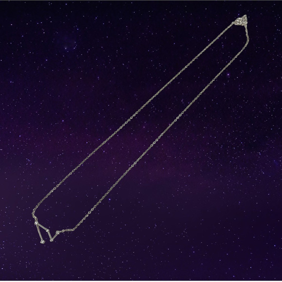 Constellation Zodiac Necklace Libra Sterling Silver 925 Delicate Star Sign - Picture 2 of 7